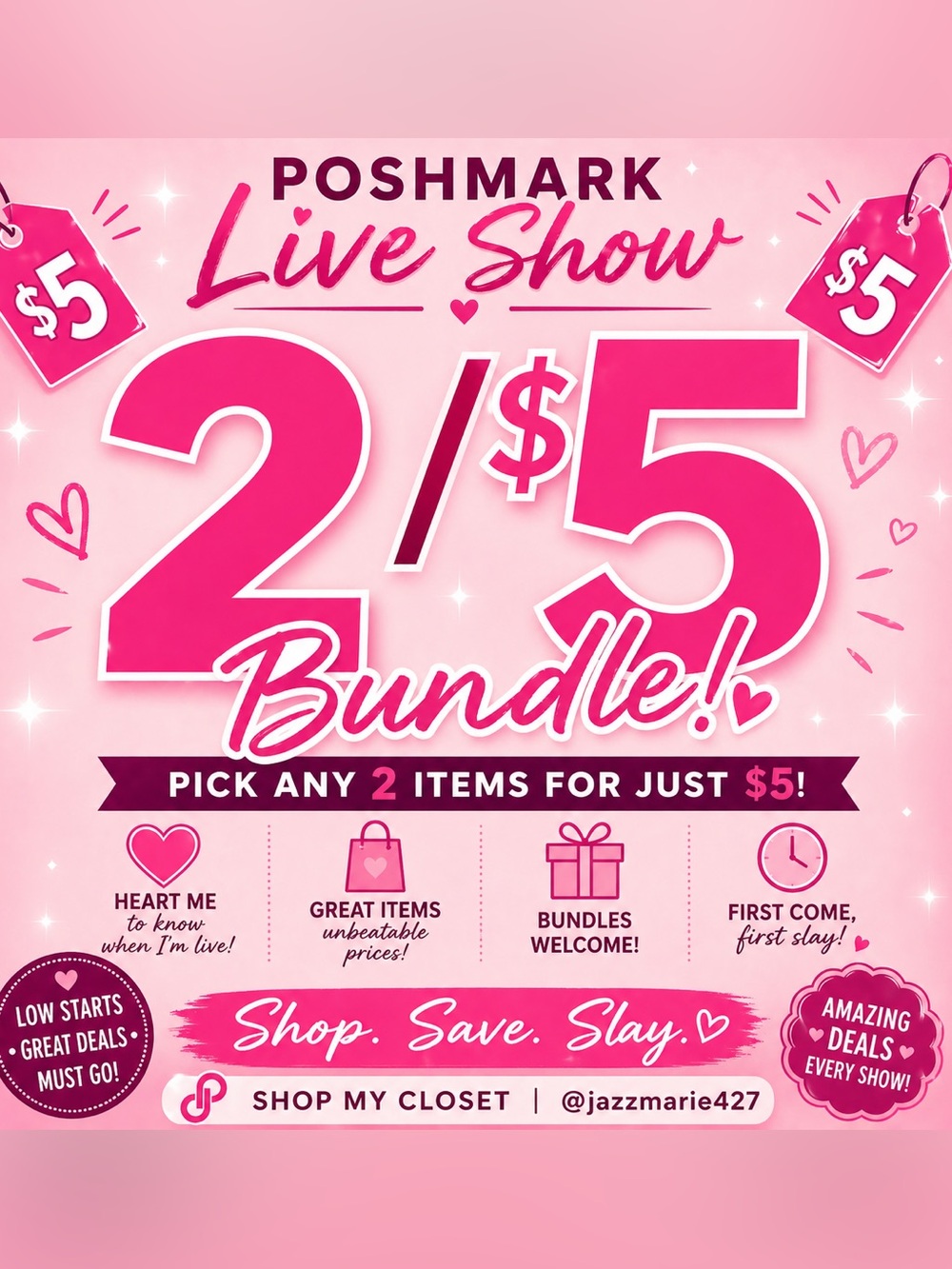2/$5 Bundle Deal Starts Boss Blessing Closet Sale